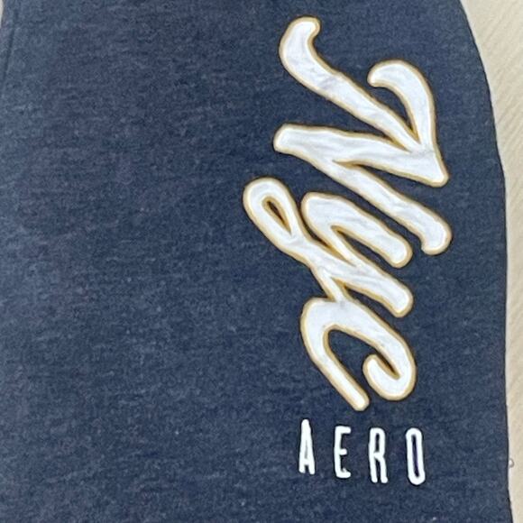 Aero Y2K Joggers Sweatpants Embroidered Spellout  Sz S Gray NYC - Picture 8 of 9